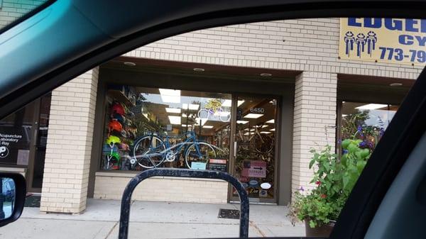 Store front. Very helpful employees even went out of his way to set up my bike rack for me. Big thanks