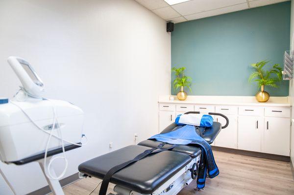 Spinal Decompression tables lengthen the spine taking pressure off nerves.