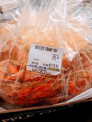 Boiled Crawfish - $119