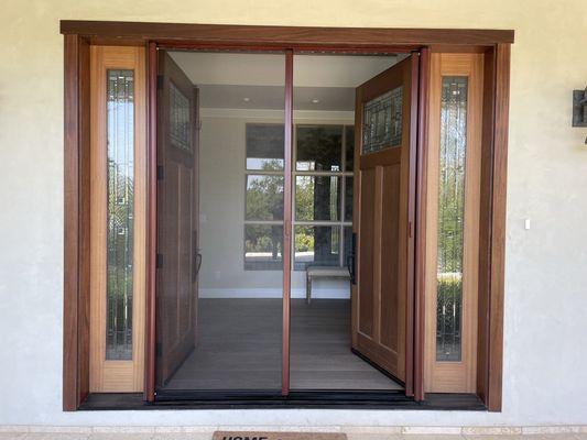 French retractable screen door