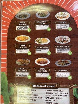 Entrees menu page 3