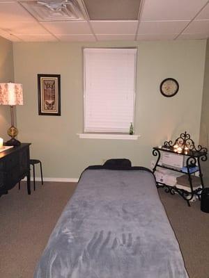 The cozy little massage room. The heated table was the most comfortable I've ever had a massage on!