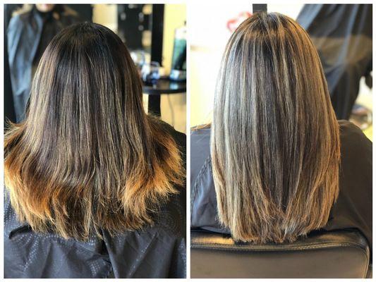 Before and after, cut and color ‍