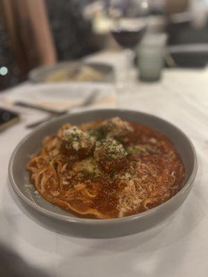 Spaghetti alla Chitarra with meatballs