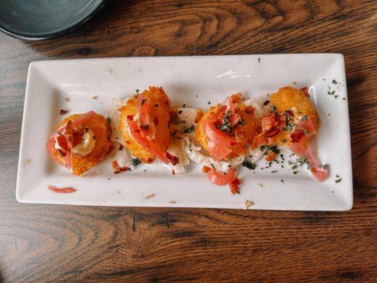 Deep fried deviled eggs