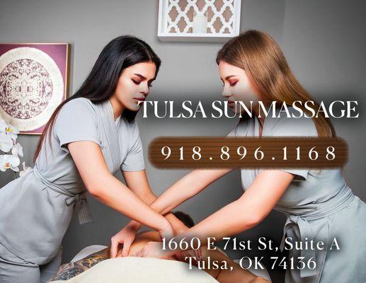 #TulsaSunMassage #FourHandsMassage #Relaxation #Wellness #MassageTherapy