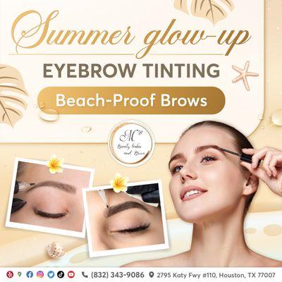 Get beach-proof brows with our Eyebrow Tinting! 
No more worrying about your brows fading in the sun or water. Enjoy bold, beautiful brow