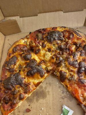 Burnt pizza