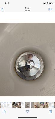 Tub drain not cleaned