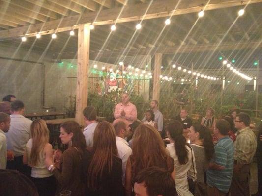 Canopy at The Butcher Shop. Filled with about 50+ people...