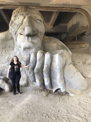 Daughter, hand to hand with the troll