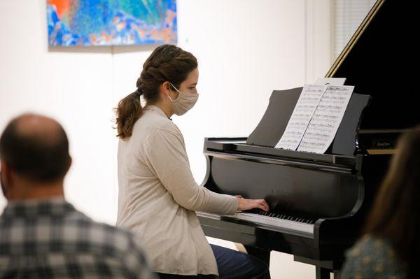 During COVID, we were still fortunate enough to be able to get together safely for our music recitals!