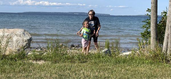 Campsites and lake view