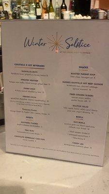 Winter Solstice Menu