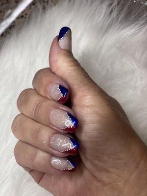 Forth of July French Manicure