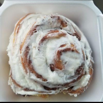 Have Sweet Friday! I'm enjoying this sweet cinnamon roll from D & N donuts!