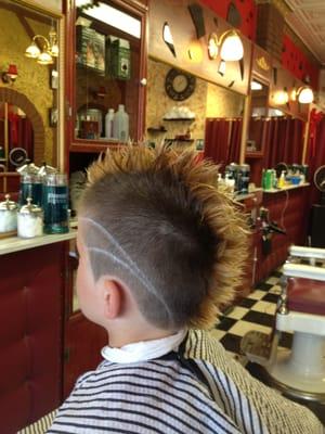 Dad wants to do some crazy style for his little one.. We had fun doing his hair.. came up great!