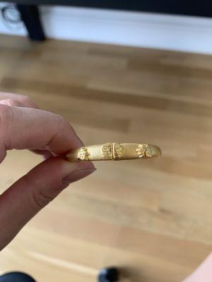 first bracelet: about $1500 dollar worth of gold bracelet and see the finishes...