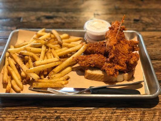 Chicken Tenders Dragon Fries Cookshack Sauce