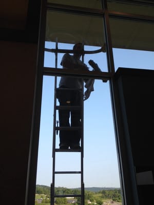 High or low, cleaning windows like a pro.