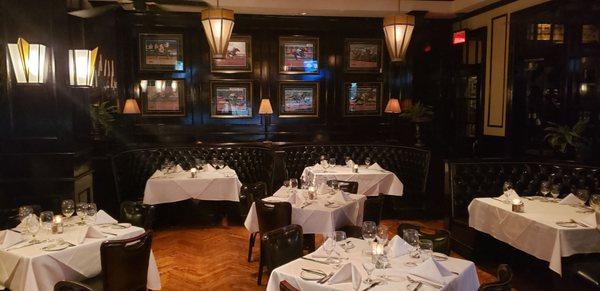 Traditional steakhouse dining area