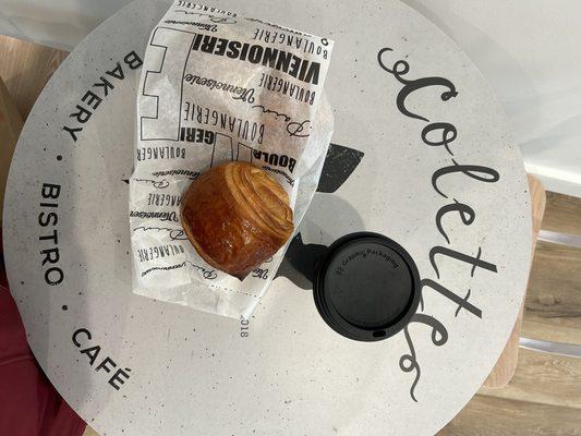 Chocolate croissant and cute table