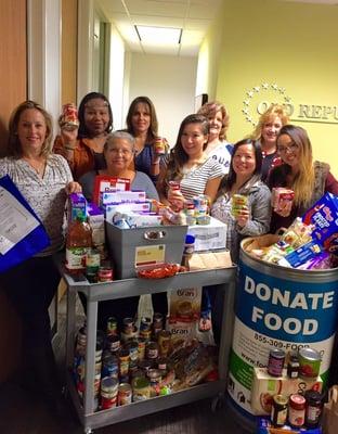 Our can food drive for Contra Costa Food Bank! We raised 1307 lbs. of food and collected 295 dollars! A goal we can surely beat in 2016!