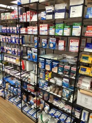 The pharmacy carries an extensive selection of wound care items.