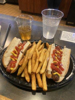 Hot dog basket.... Nathan hot dogs