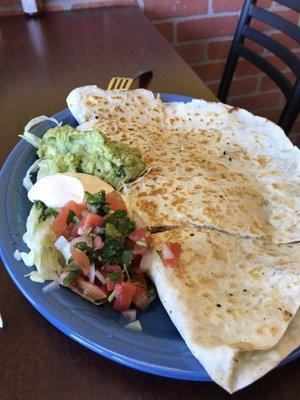 Delicious quesadilla with all the toppings