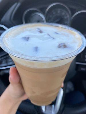 Quad espresso with sweet potato syrup and cold foam