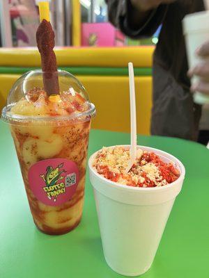 Elotes and a mango smoothie