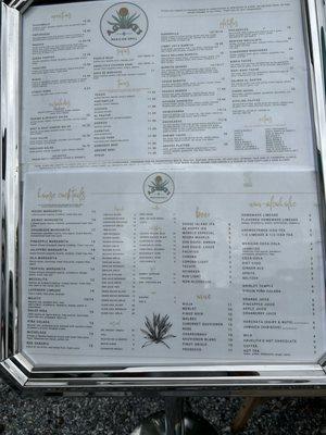 Menu lots on it!