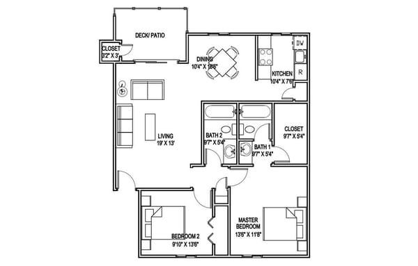 Two Bedroom/Two Bath