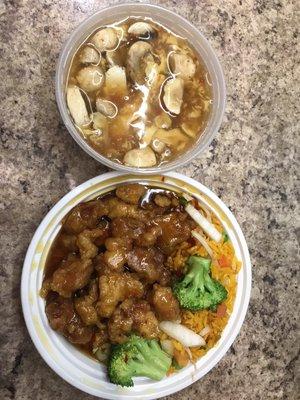 34. Hot and Sour Soup and 125. General Tso's Chicken