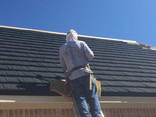 Our roofing experts hard at work