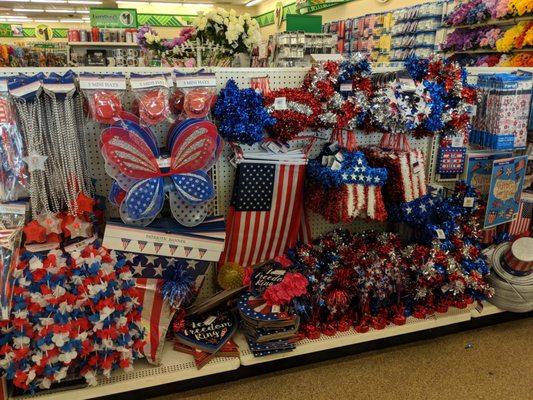 4th of July items out. Everything's $1.