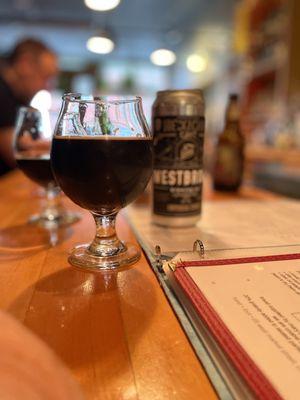 Stout beer at the bar.