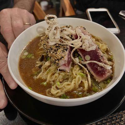 Yellow Fin Tuna Special over Ramen