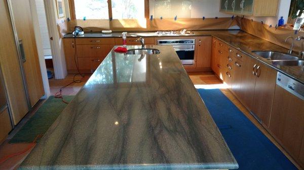 Polish   sealed  granite counter tops