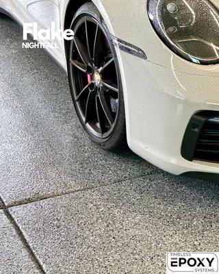 Flake epoxy floor system on a 2,000sf residential garage.