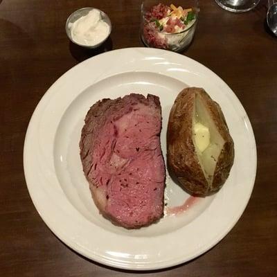 Prime Rib, medium rare - Creekside Pub, at the Creekside Golf Club. Delicious!