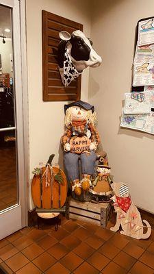 Cow and fall themed decoration