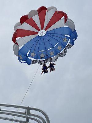 Me and my beautiful kind funny quick witted and smart daughter flying high looking for marine life!