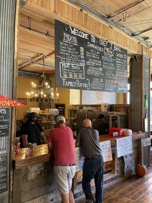 Front counter + menu