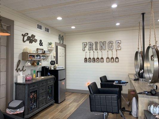 The owners have transformed this space into a cozy, inviting salon. It's like having your hair done by your beat friend