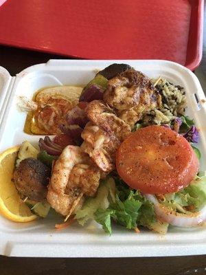 Shrimp kabob plate