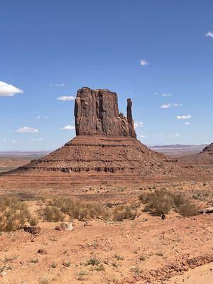 One of the Mittens at Monument Valley as seen from the Goulding's Tour.