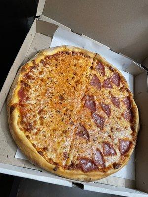 14" Cheese Pizza (with half salami)