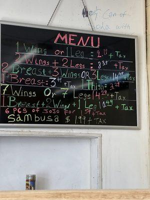 Menu as of 9/1/21  Call ahead for breast and thighs